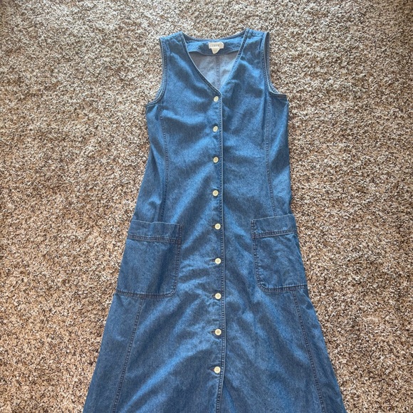 True 90’s Vintage J CREW Denim Maxi Dress, Size Small - Picture 6 of 9